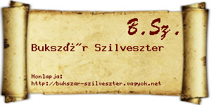 Bukszár Szilveszter névjegykártya